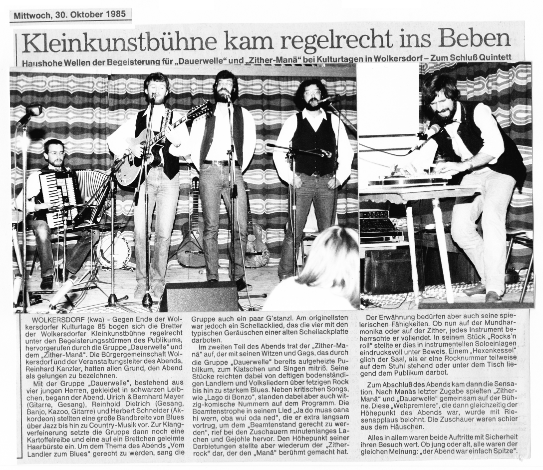 Wolkersdorfer Kulturtage 30.10.1985